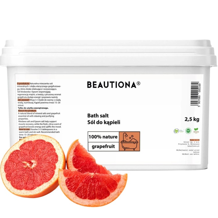 Koupelová sůl Beautiona Grapefruit 2,5kg - 